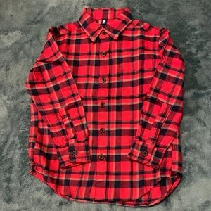 Red and Black Plaid Boys Shirt